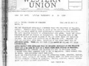 War Department Telegram