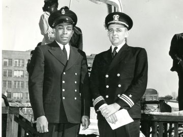 Graham Jackson Sr. in uniform with an unknown officer